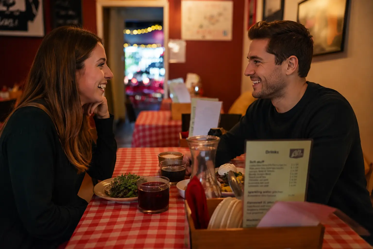 Couple enjoying Wednesday date night at Elios Osteria Carina