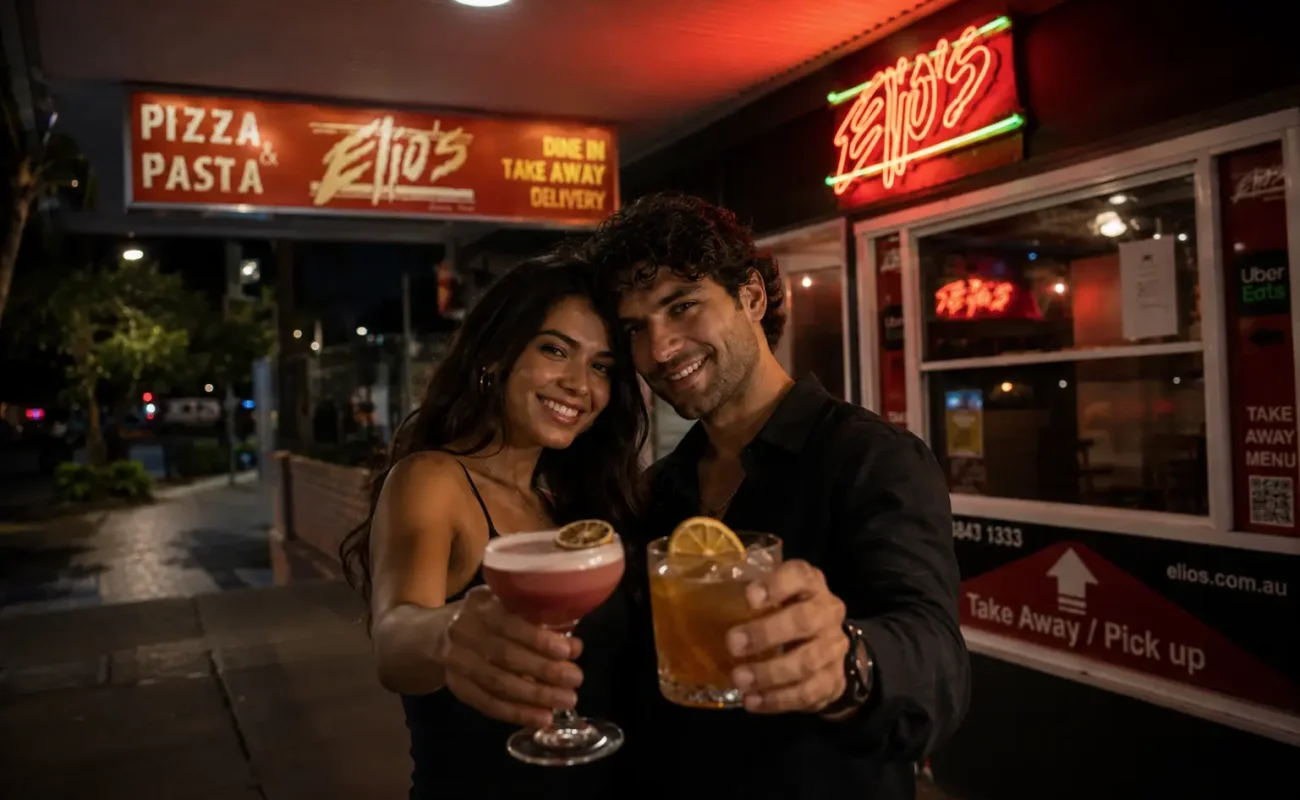 Couple enjoying Wednesday date night at Elios Osteria Carina